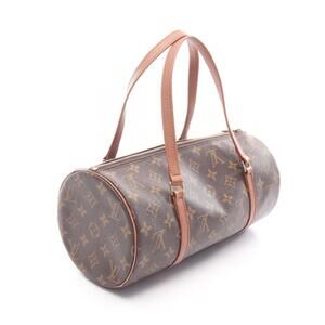 Louis Vuitton brown Monogram Papillon leather canvas handbag